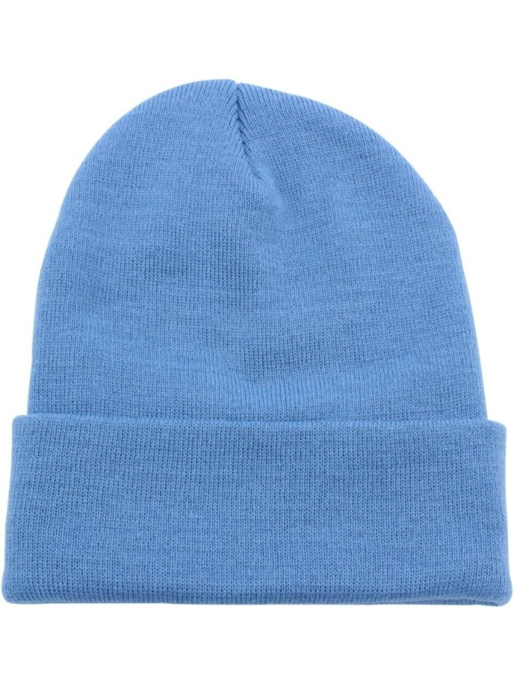 Unisex Sky Blue Cuffed Plain Skull Knit Beanie Hat For Imported Winter Cap